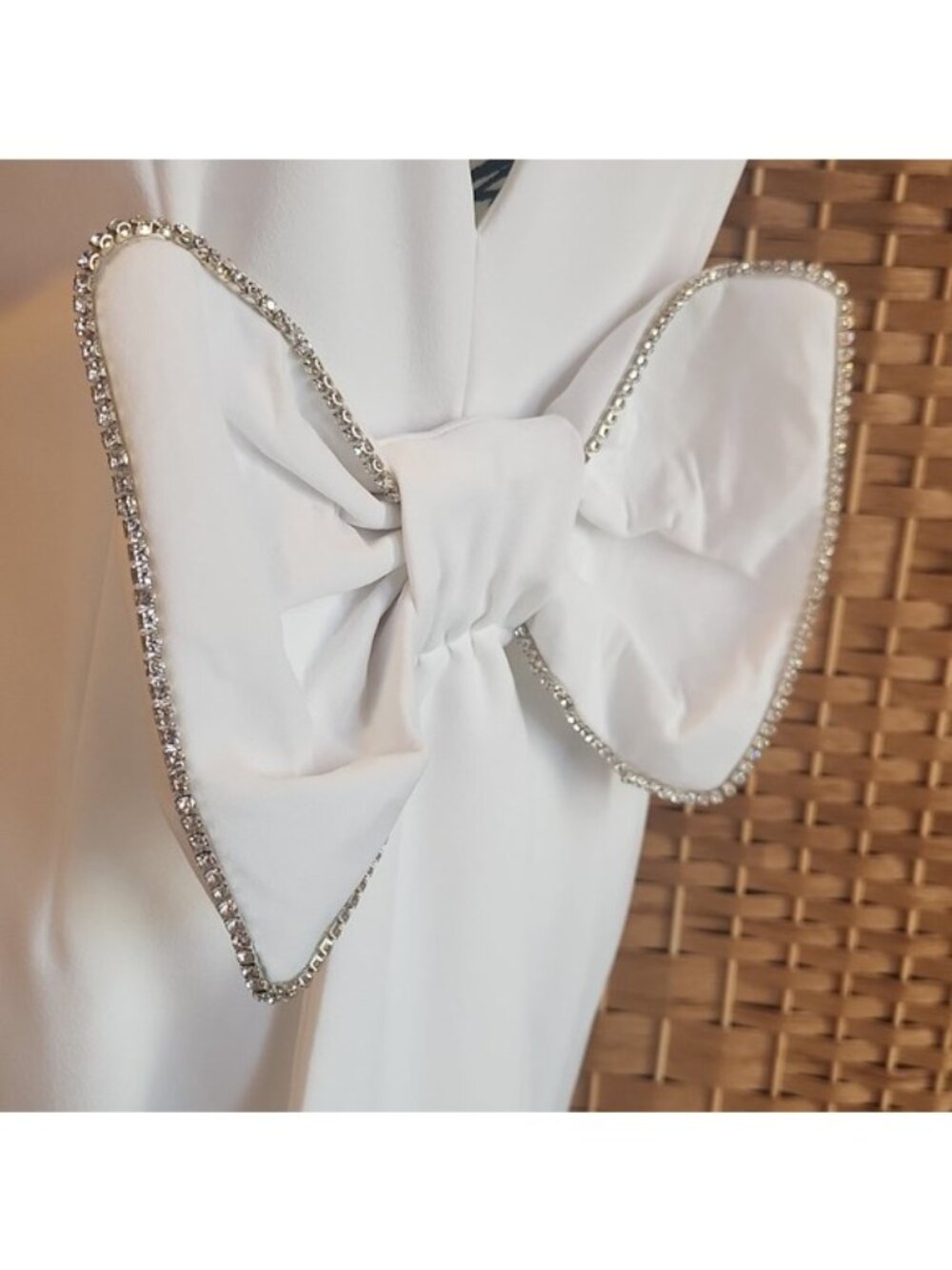 New York & Company, White Sleeveless Low V-Back Mini Dress Sz L - Picture 5 of 12